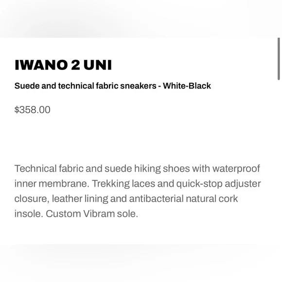 NWT Flower Mountain IWANO 2 UNI Suede and technical fabric sneakers -White-Black - Picture 3 of 16